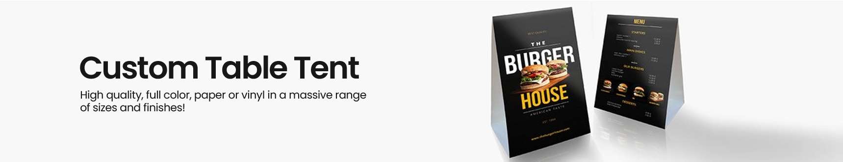 Custom Table Tent Custom Table Tent